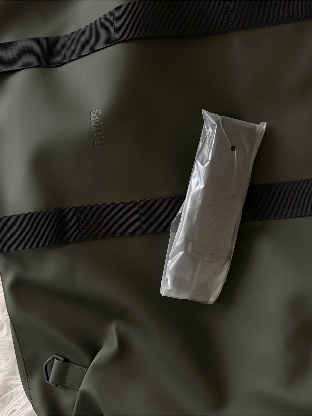 NWT RAINS Olive Green Duffel Bag for Men MSRP.$110
